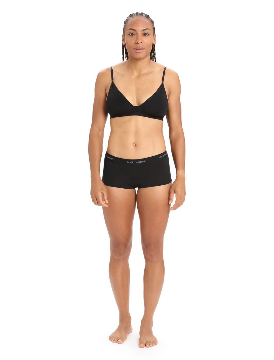 Sous Vêtement Icebreaker Merino 200 Oasis Thermal Boy Shorts Femme Noir | FR 1685XYUF